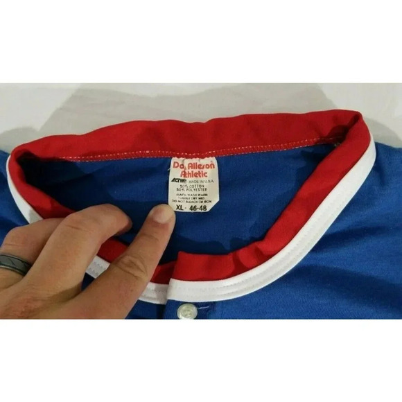 Vintage "Multibank" Sponsor Baseball Ringer Jersey Shirt Don Alleson Athletic XL - Picture 3 of 4